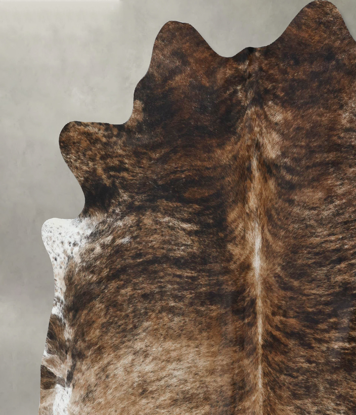 Dark Brindle XX-Large Brazilian Cowhide Rug 7'6"H x 7'5"W #B17995 by Hudson Hides