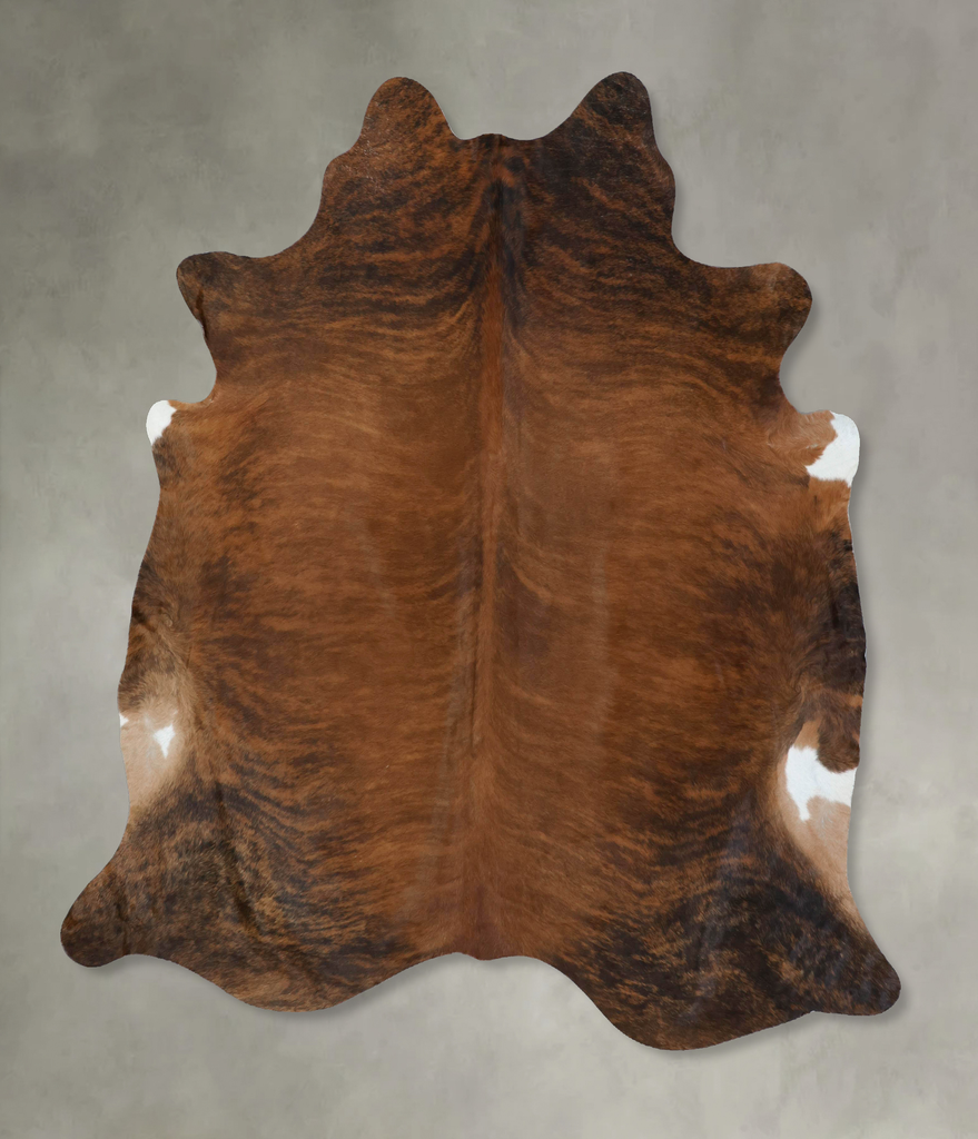 Medium Brindle XX-Large Brazilian Cowhide Rug 7'5"H x 7'0"W #B18002 by Hudson Hides