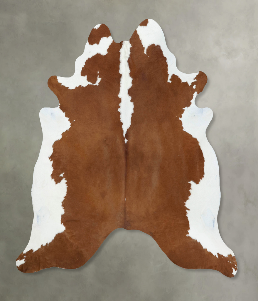 Brown and White Regular XX-Large Brazilian Cowhide Rug 7'11"H x 7'3"W #B18031 by Hudson Hides