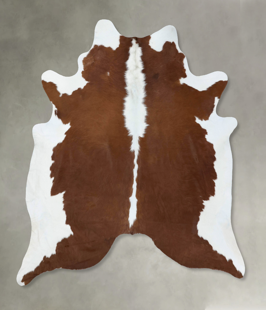 Brown and White Regular XX-Large Brazilian Cowhide Rug 8'0"H x 6'11"W #B18033 by Hudson Hides