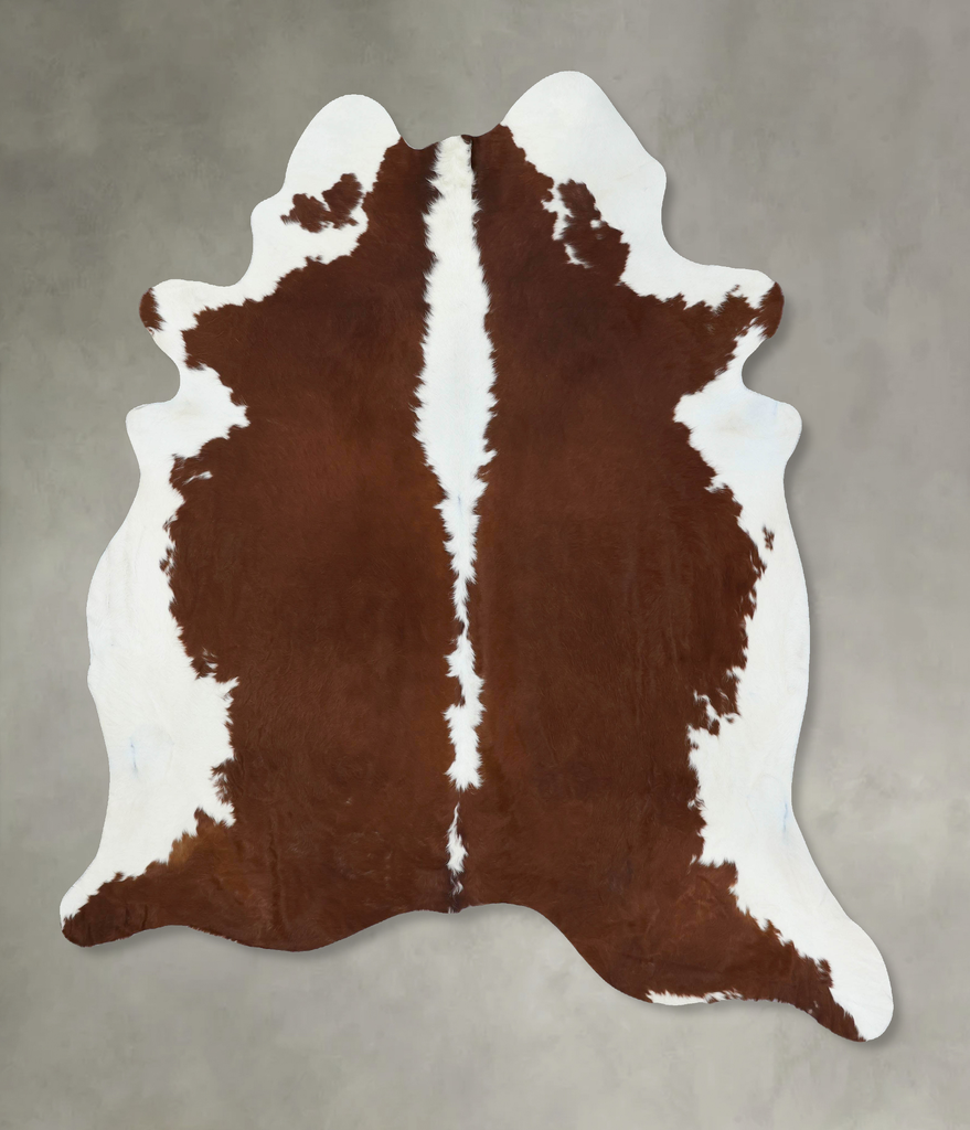 Brown and White Regular XX-Large Brazilian Cowhide Rug 8'4"H x 7'1"W #B18048 by Hudson Hides
