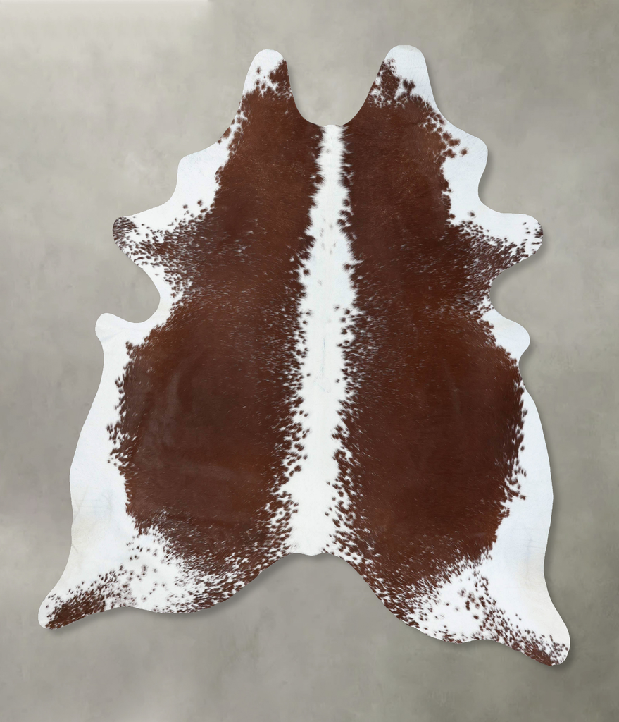 Brown and White Regular XX-Large Brazilian Cowhide Rug 8'7"H x 7'2"W #B18053 by Hudson Hides