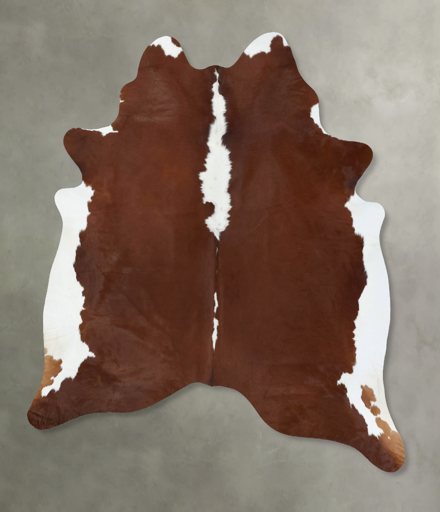 Brown and White Regular XX-Large Brazilian Cowhide Rug 8'4"H x 6'6"W #B18069 by Hudson Hides