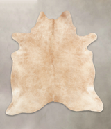 Beige X-Large Brazilian Cowhide Rug 7'2"H x 6'7"W #B1807 by Hudson Hides