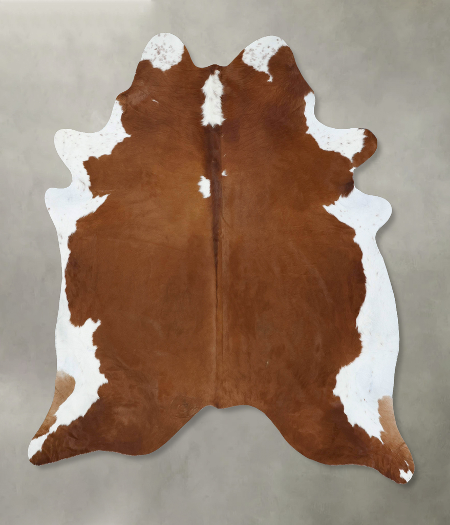 Brown and White Regular XX-Large Brazilian Cowhide Rug 8'4"H x 7'2"W #B18077 by Hudson Hides