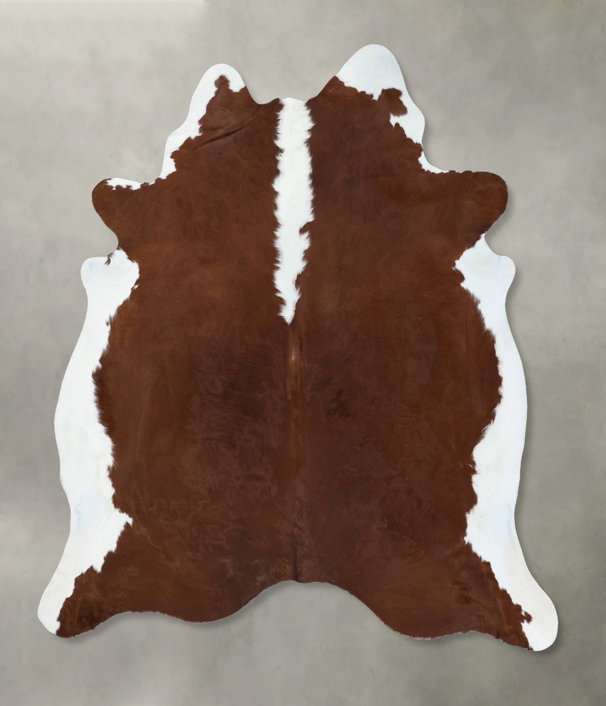 Hereford XX-Large Brazilian Cowhide Rug 7'7"H x 6'9"W #B18078 by Hudson Hides