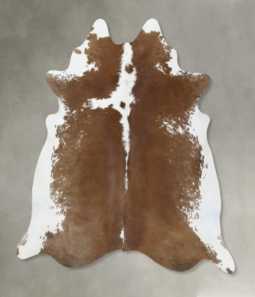 Brown and White Regular XX-Large Brazilian Cowhide Rug 7'4"H x 6'11"W #B18112 by Hudson Hides