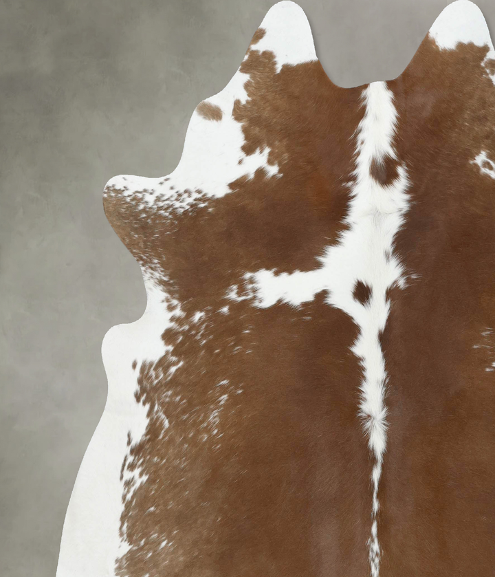 Brown and White Regular XX-Large Brazilian Cowhide Rug 7'4"H x 6'11"W #B18112 by Hudson Hides
