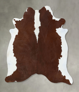 Hereford XX-Large Brazilian Cowhide Rug 7'8"H x 6'11"W #B18123 by Hudson Hides