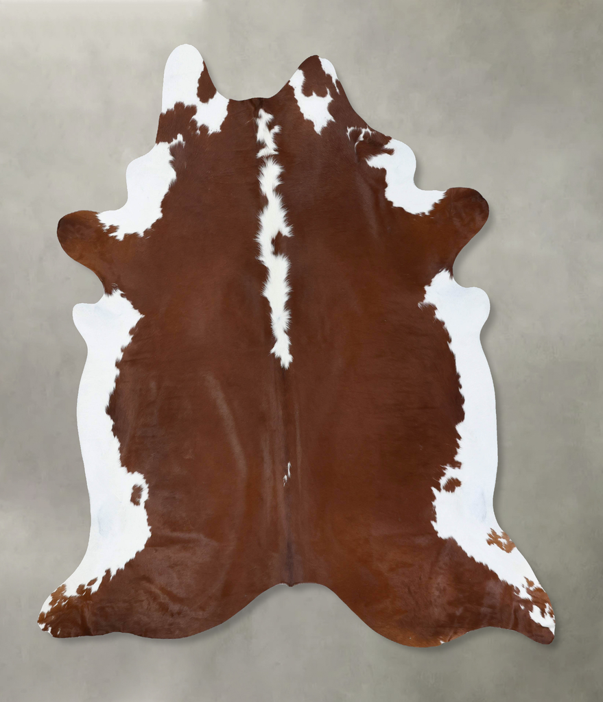 Brown and White Regular XX-Large Brazilian Cowhide Rug 8'3"H x 7'5"W #B18134 by Hudson Hides