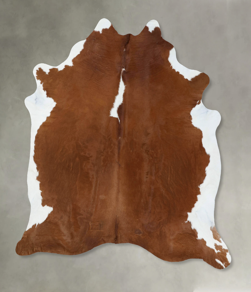 Brown and White Regular XX-Large Brazilian Cowhide Rug 8'4"H x 7'1"W #B18149 by Hudson Hides
