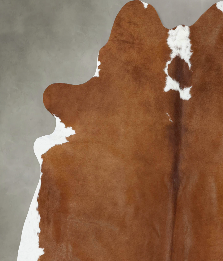 Brown and White Regular XX-Large Brazilian Cowhide Rug 7'7"H x 6'11"W #B18181 by Hudson Hides