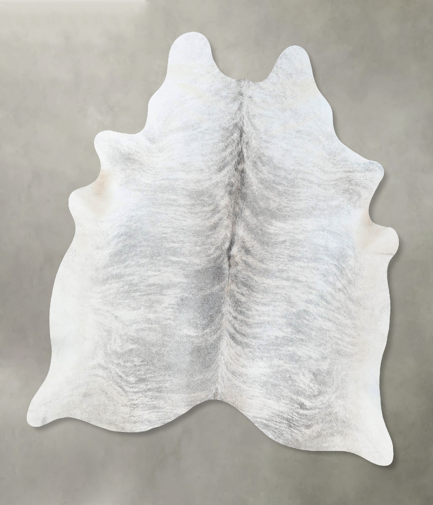 Grey Brindle Large Brazilian Cowhide Rug 6'11"H x 5'8"W #B18194 by Hudson Hides