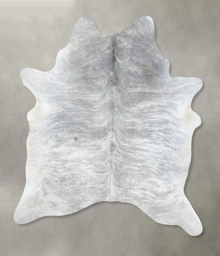 Grey Brindle Large Brazilian Cowhide Rug 6'7"H x 5'3"W #B18195 by Hudson Hides