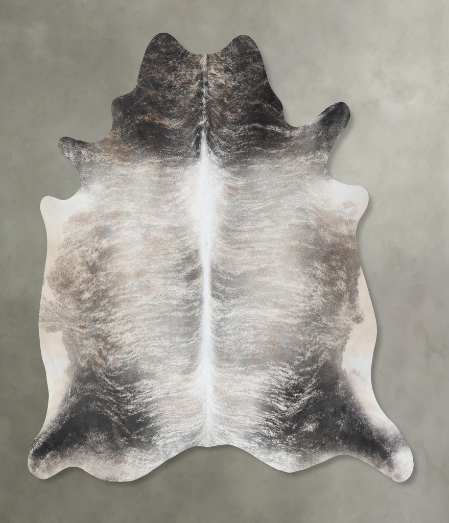 Grey Brindle X-Large Brazilian Cowhide Rug 7'4"H x 6'9"W #B18201 by Hudson Hides