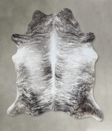 Grey Brindle X-Large Brazilian Cowhide Rug 7'5"H x 6'8"W #B18209 by Hudson Hides
