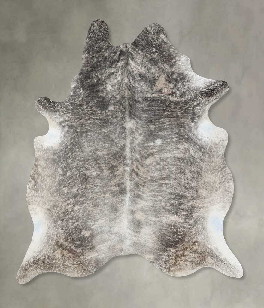 Grey Brindle X-Large Brazilian Cowhide Rug 7'10"H x 6'3"W #B18214 by Hudson Hides