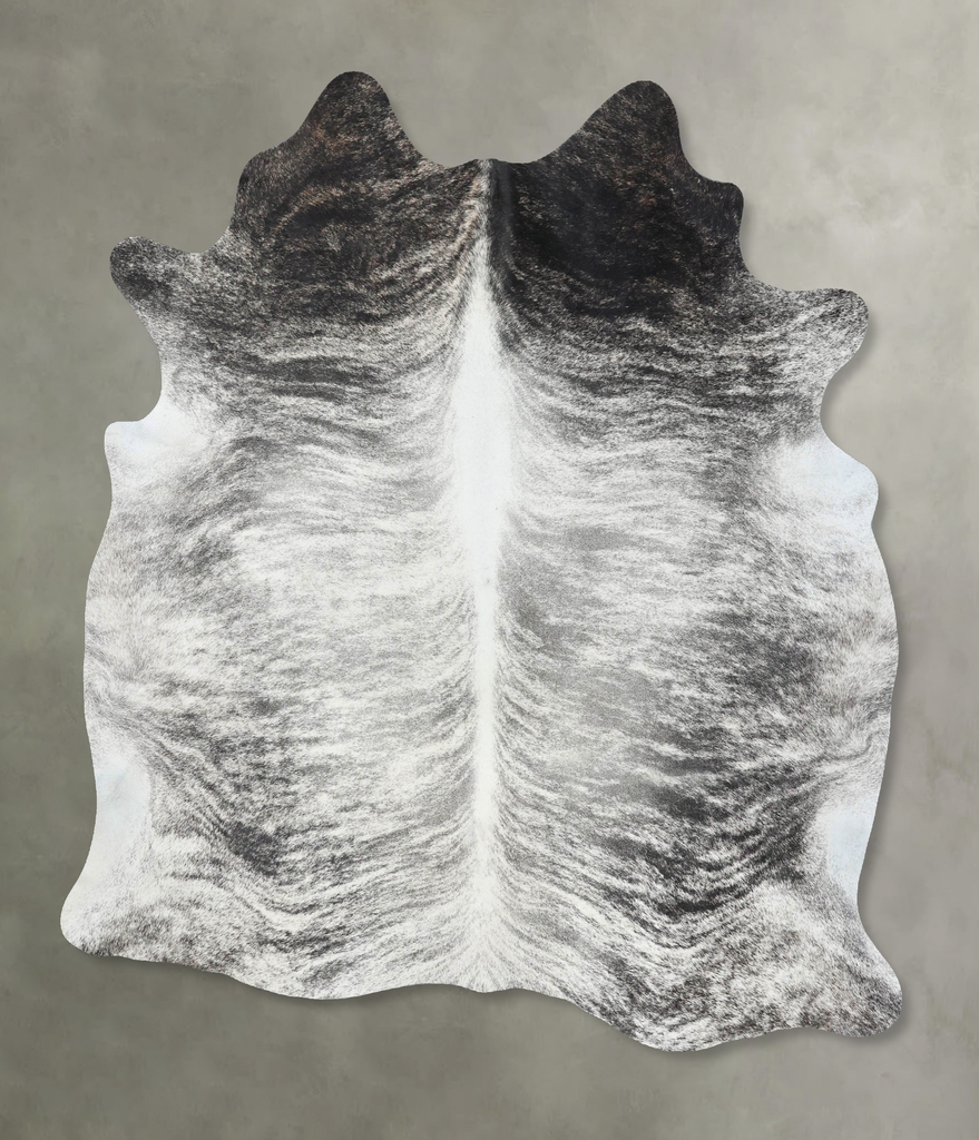 Grey Brindle X-Large Brazilian Cowhide Rug 7'0"H x 6'3"W #B18222 by Hudson Hides