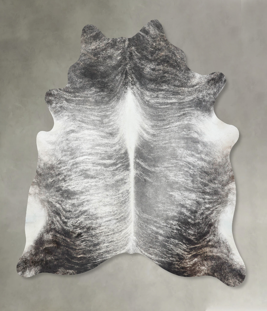Grey Brindle X-Large Brazilian Cowhide Rug 7'4"H x 6'6"W #B18232 by Hudson Hides