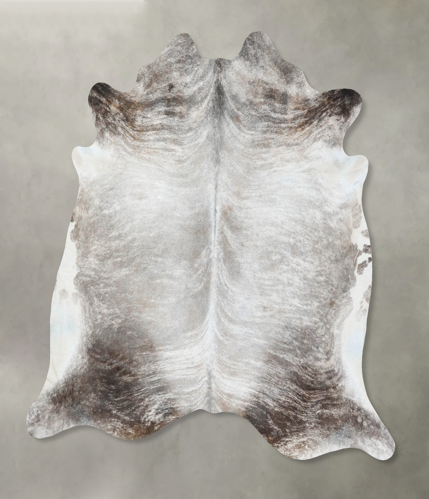 Grey Brindle XX-Large Brazilian Cowhide Rug 7'7"H x 7'8"W #B18233 by Hudson Hides