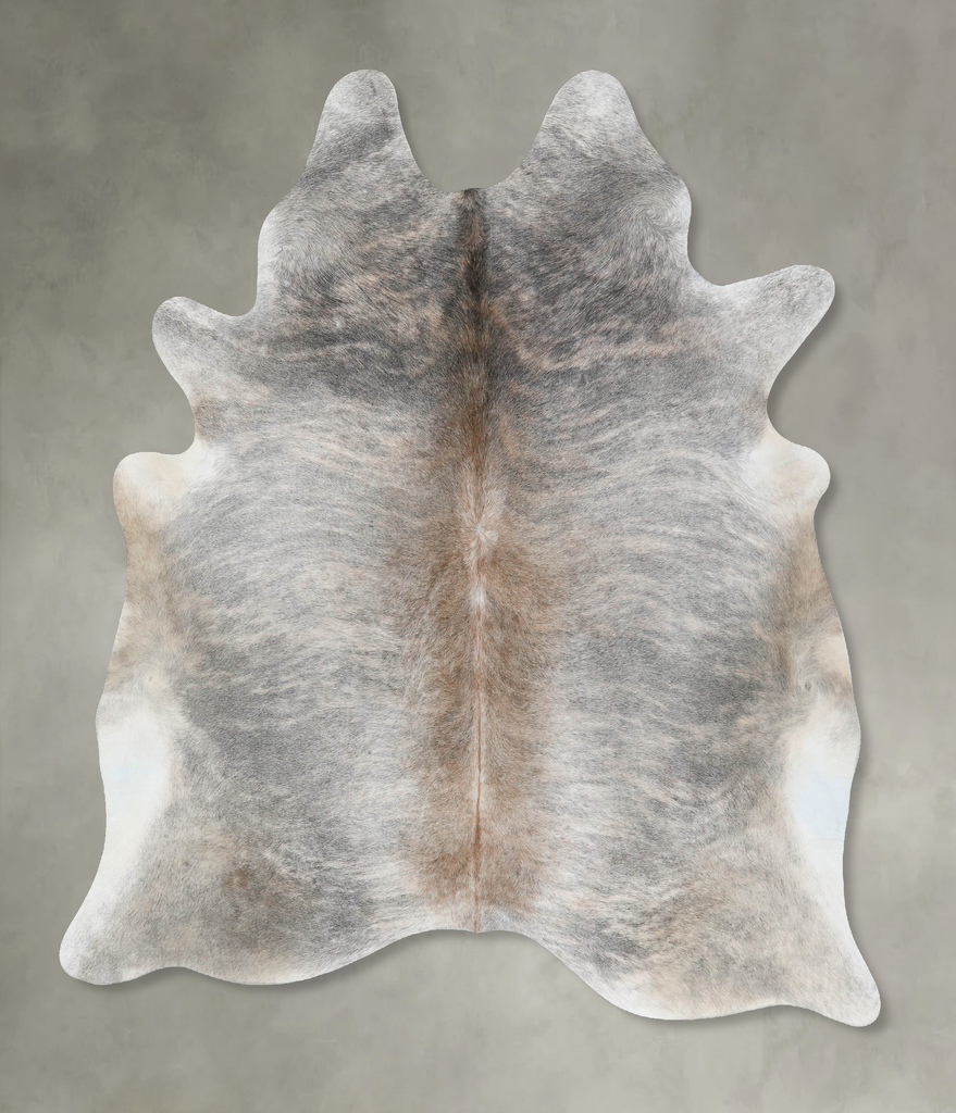 Grey Brindle X-Large Brazilian Cowhide Rug 7'6"H x 6'4"W #B18245 by Hudson Hides