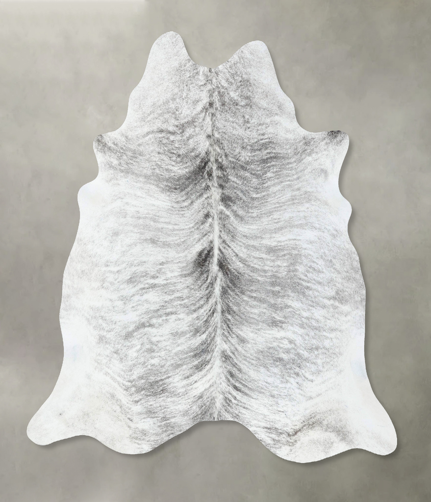 Grey Brindle Large Brazilian Cowhide Rug 6'9"H x 5'11"W #B18260 by Hudson Hides