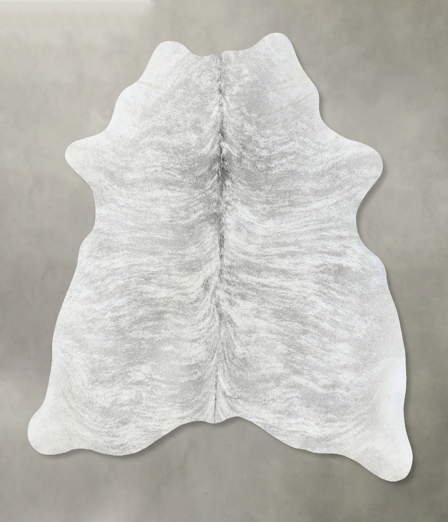 Grey Brindle Large Brazilian Cowhide Rug 6'9"H x 5'11"W #B18263 by Hudson Hides