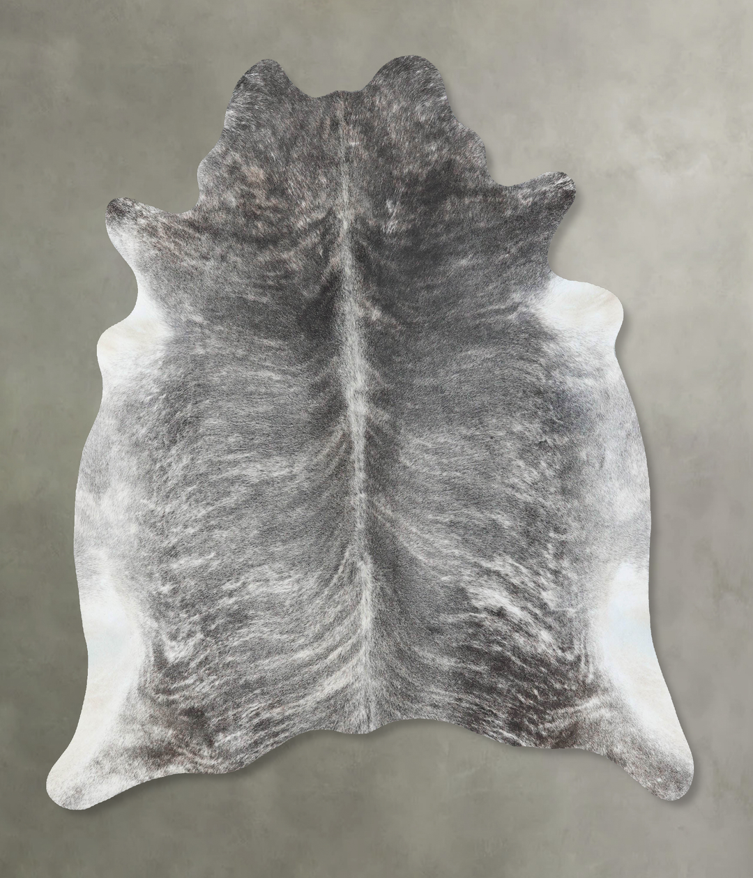 Grey Brindle Large Brazilian Cowhide Rug 6'5"H x 5'9"W #B18271 by Huds