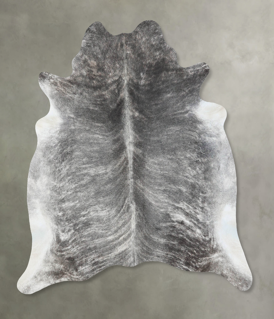 Grey Brindle Large Brazilian Cowhide Rug 6'5"H x 5'9"W #B18271 by Hudson Hides