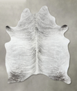 Grey Brindle Large Brazilian Cowhide Rug 6'7"H x 5'1"W #B18273 by Hudson Hides
