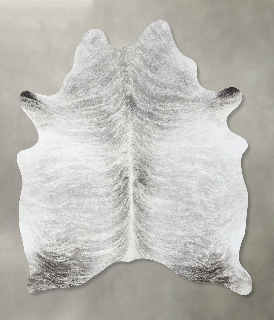 Grey Brindle Large Brazilian Cowhide Rug 6'7"H x 5'1"W #B18273 by Hudson Hides
