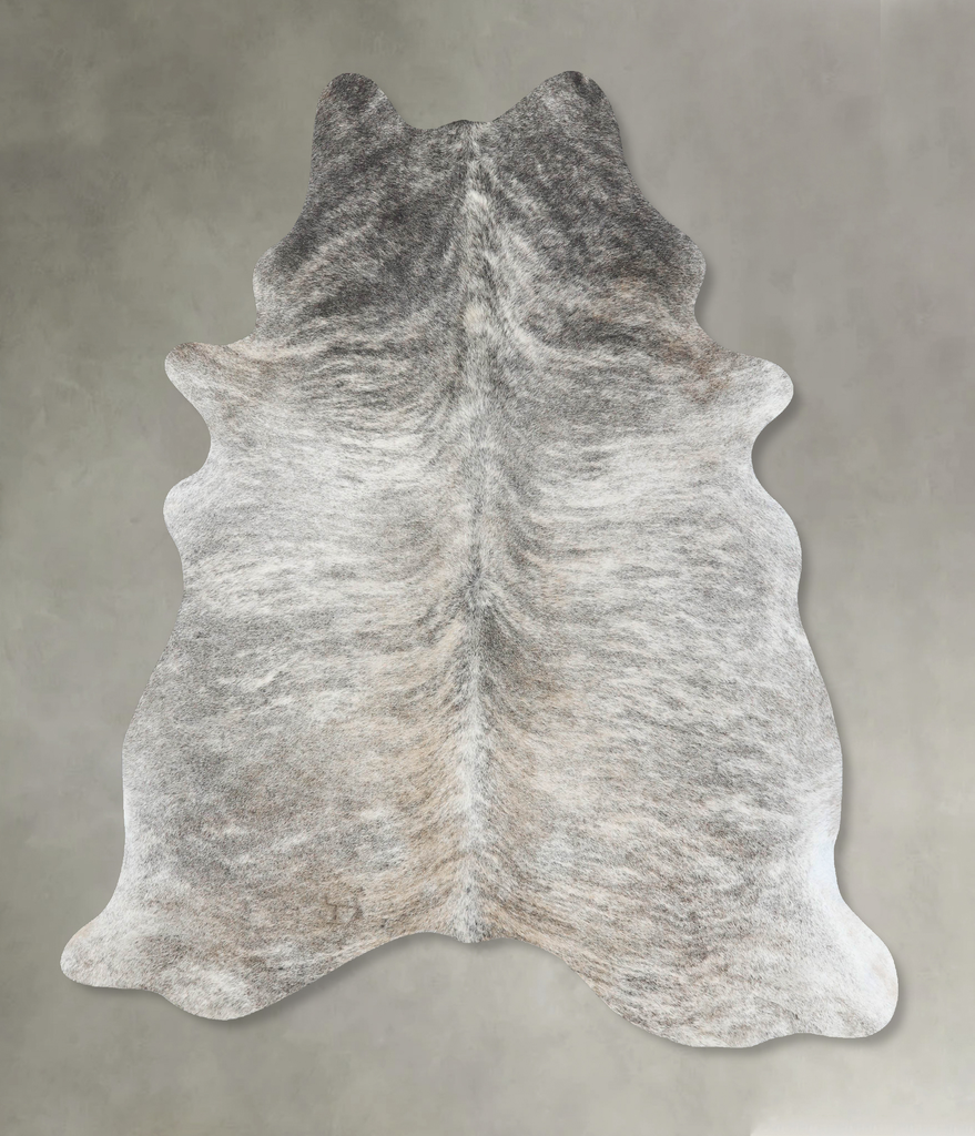 Grey Brindle X-Large Brazilian Cowhide Rug 7'7"H x 6'1"W #B18281 by Hudson Hides