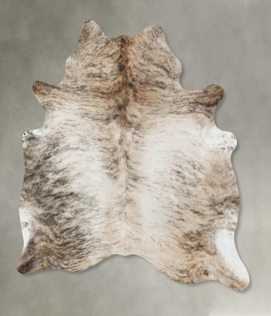 Light Brindle Large Brazilian Cowhide Rug 6'2"H x 5'7"W #B18295 by Hudson Hides