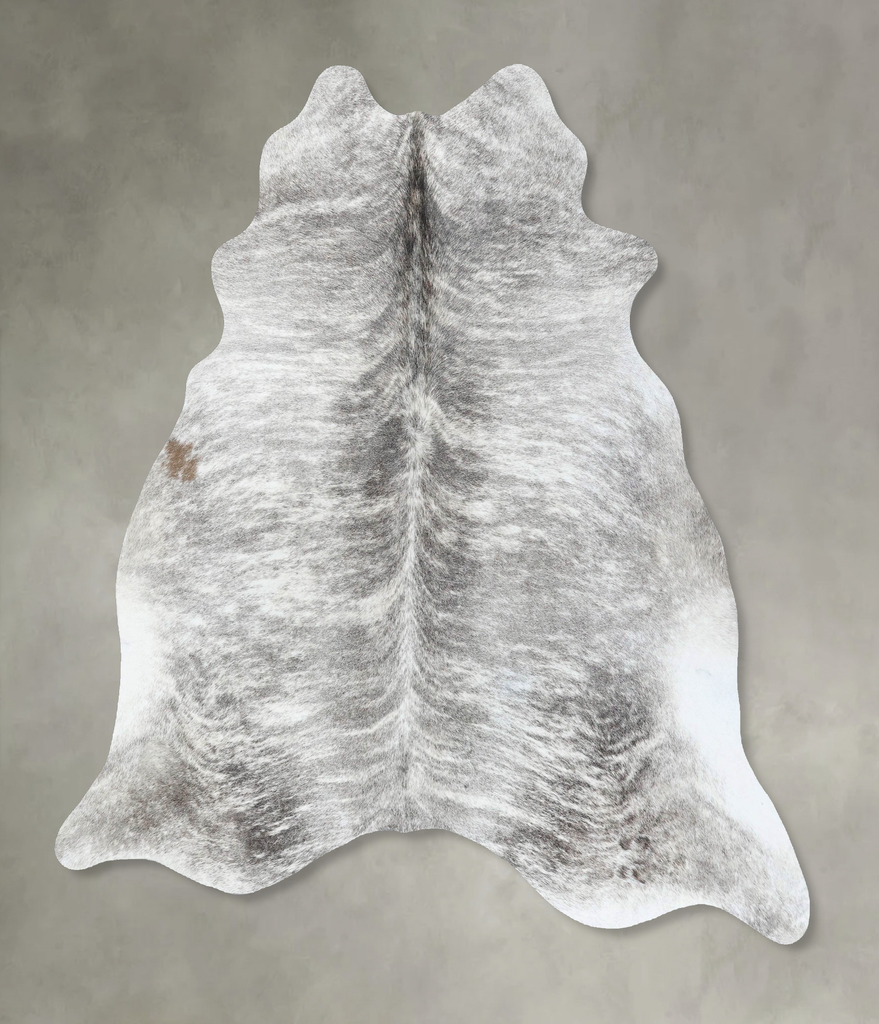 Grey Brindle Large Brazilian Cowhide Rug 6'5"H x 5'11"W #B18298 by Hudson Hides