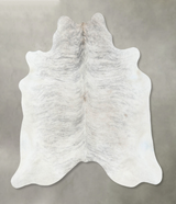 Grey Brindle Large Brazilian Cowhide Rug 6'2"H x 5'9"W #B18314 by Hudson Hides