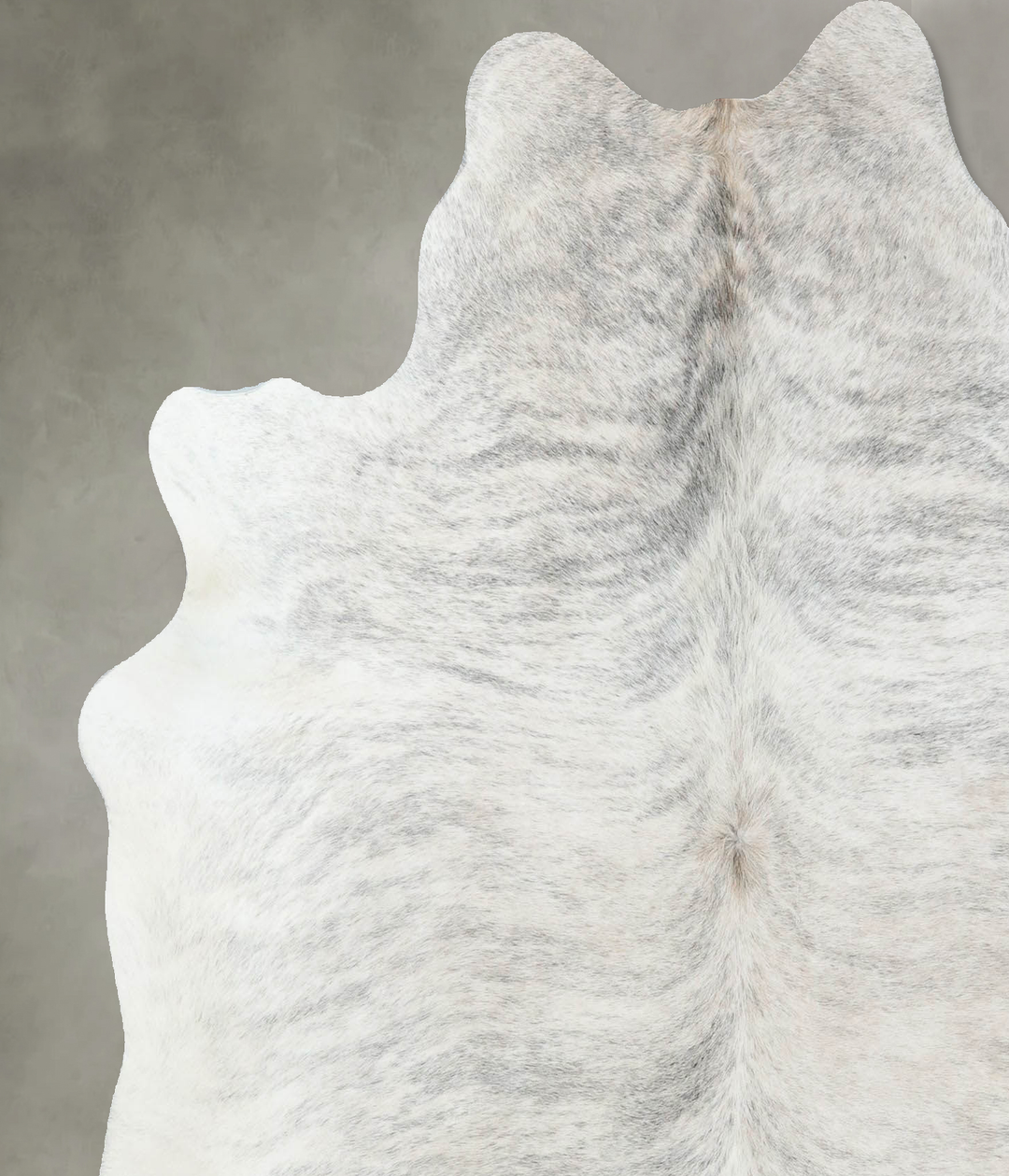 Grey Brindle Large Brazilian Cowhide Rug 6'2"H x 5'9"W #B18314 by Huds