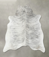 Grey Brindle Large Brazilian Cowhide Rug 5'10"H x 5'9"W #B18317 by Hudson Hides