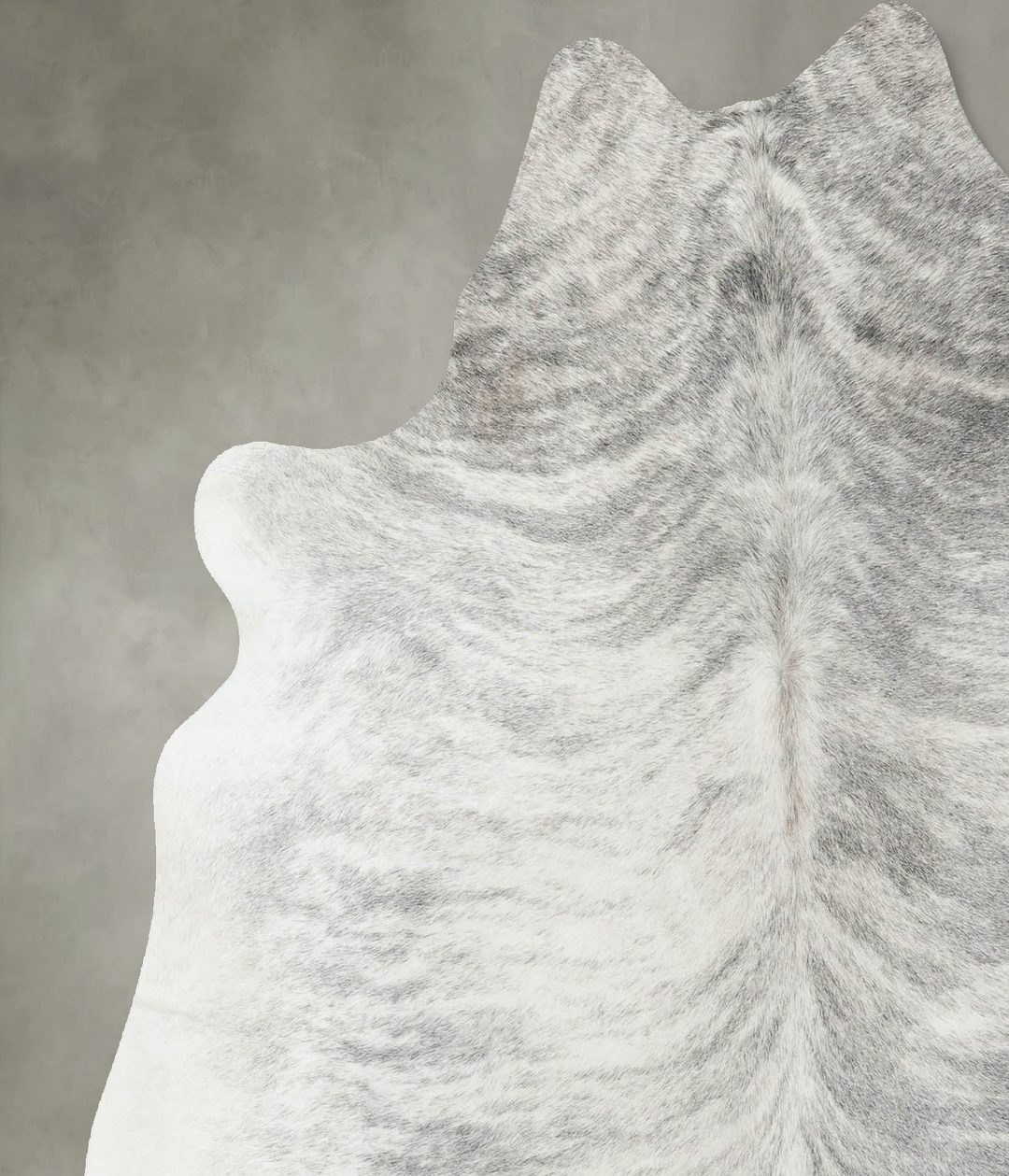 Grey Brindle Large Brazilian Cowhide Rug 5'10"H x 5'9"W #B18317 by Hud