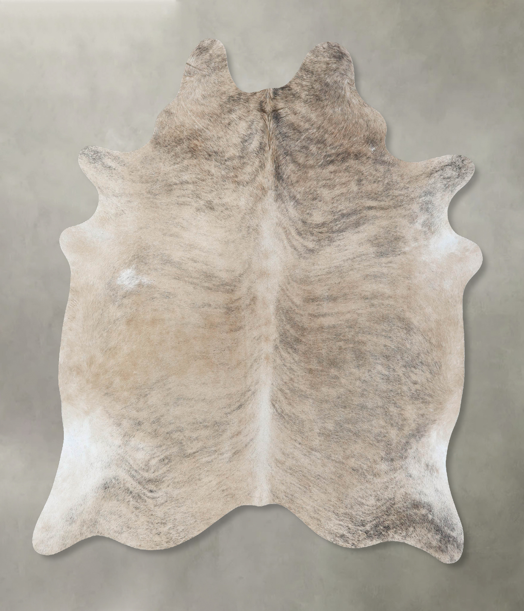 Light Brindle Large Brazilian Cowhide Rug 6'7"H x 5'11"W #B18319 by Hu