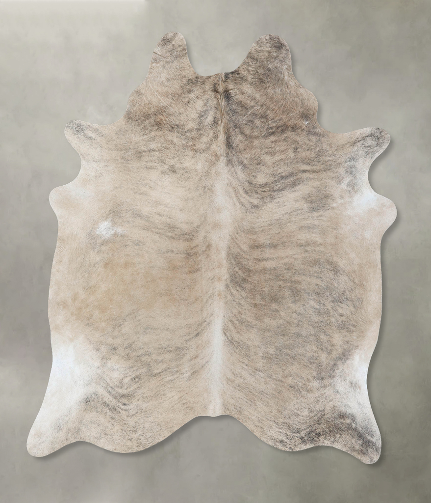 Light Brindle Large Brazilian Cowhide Rug 6'7"H x 5'11"W #B18319 by Hudson Hides