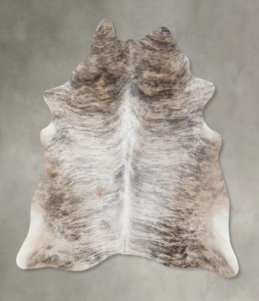 Light Brindle X-Large Brazilian Cowhide Rug 7'0"H x 6'1"W #B18322 by Hudson Hides