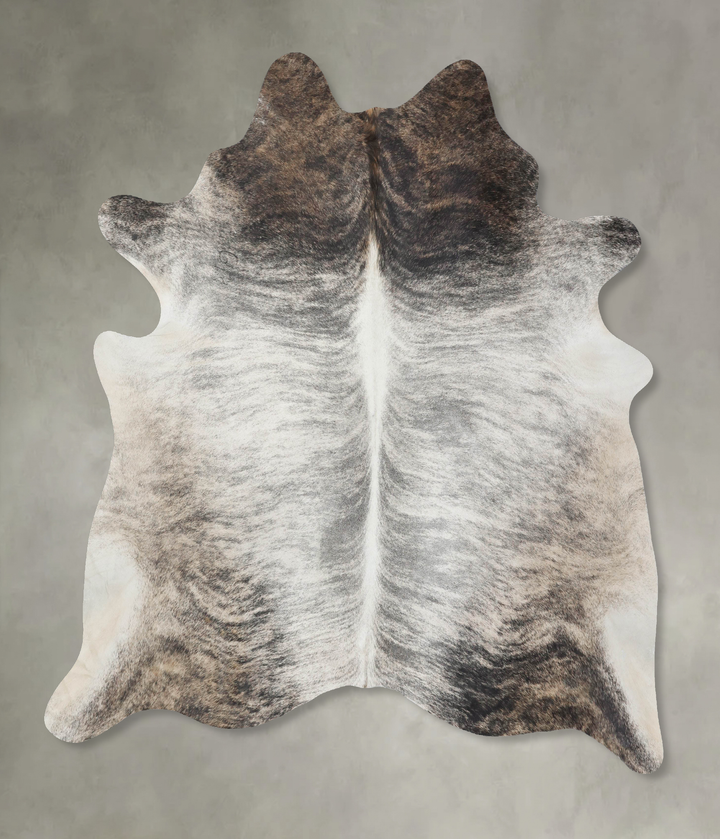 Grey Brindle X-Large Brazilian Cowhide Rug 7'5"H x 6'7"W #B18329 by Hudson Hides