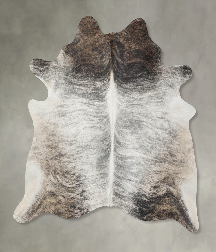 Grey Brindle X-Large Brazilian Cowhide Rug 7'5"H x 6'7"W #B18329 by Hudson Hides