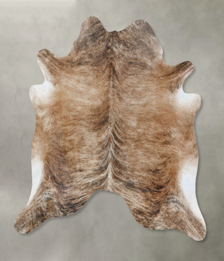 Light Brindle XX-Large Brazilian Cowhide Rug 7'8"H x 7'2"W #B18351 by Hudson Hides