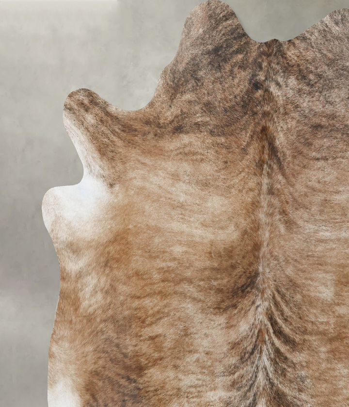 Light Brindle XX-Large Brazilian Cowhide Rug 7'8"H x 7'2"W #B18351 by Hudson Hides