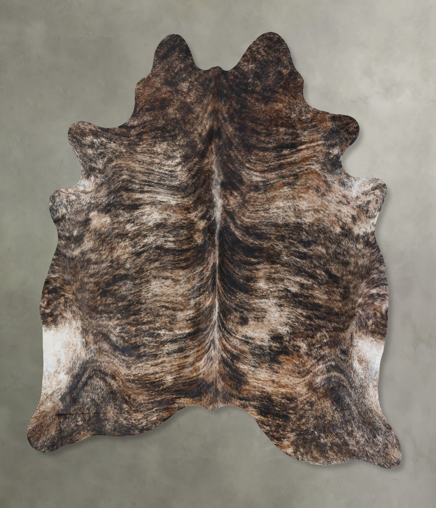 Dark Brindle XX-Large Brazilian Cowhide Rug 7'4"H x 7'0"W #B18355 by Hudson Hides