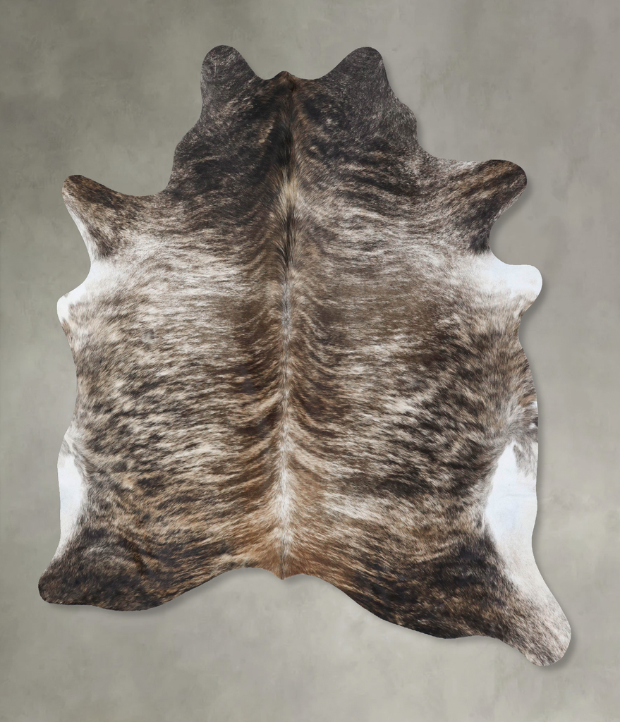 Dark Brindle X-Large Brazilian Cowhide Rug 7'7"H x 6'6"W #B18358 by Hudson Hides