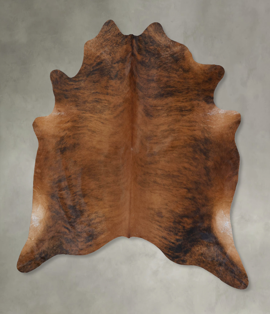 Medium Brindle XX-Large Brazilian Cowhide Rug 8'1"H x 6'10"W #B18361 by Hudson Hides