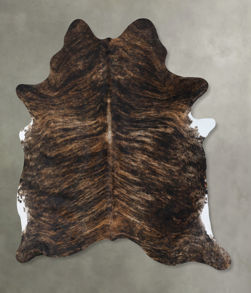 Dark Brindle X-Large Brazilian Cowhide Rug 7'6"H x 6'2"W #B18364 by Hudson Hides