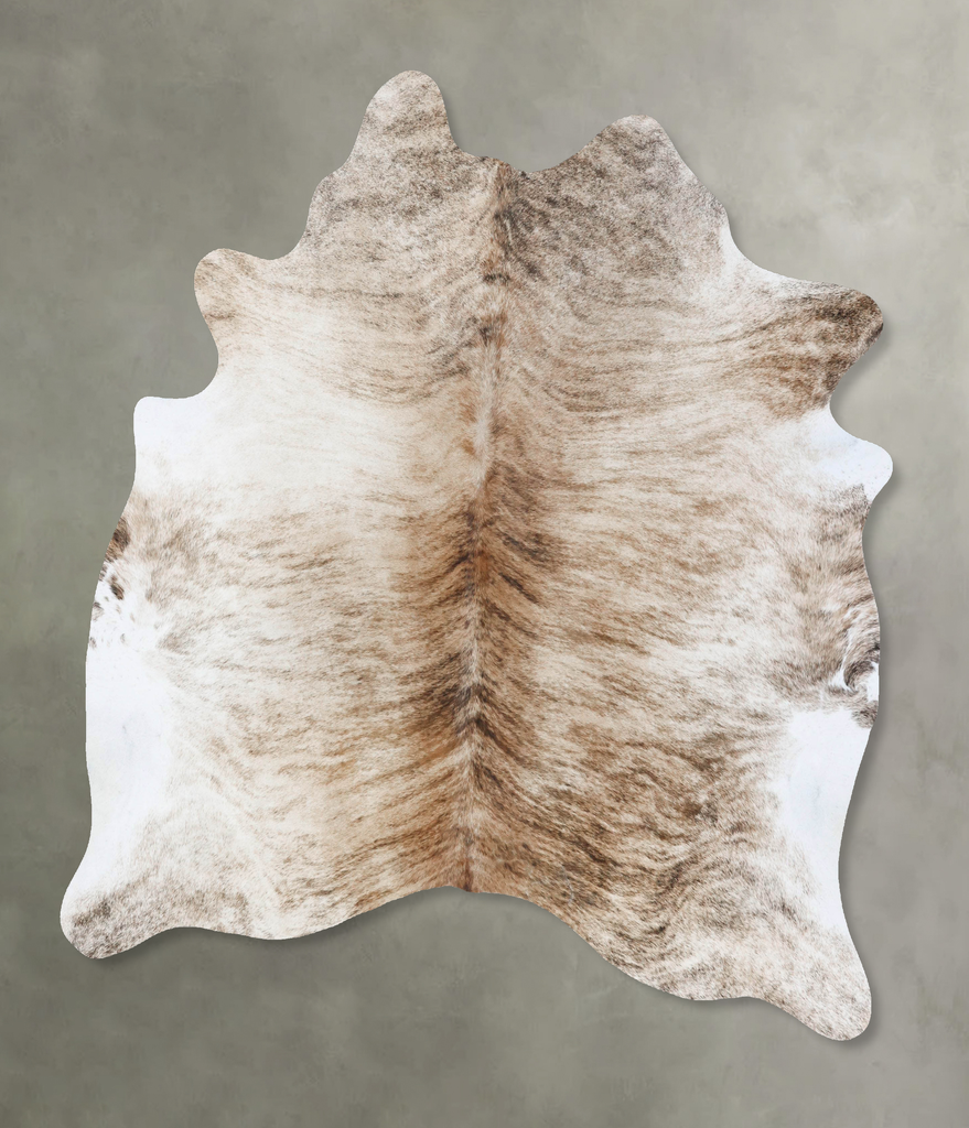 Light Brindle X-Large Brazilian Cowhide Rug 7'3"H x 6'6"W #B18366 by Hudson Hides